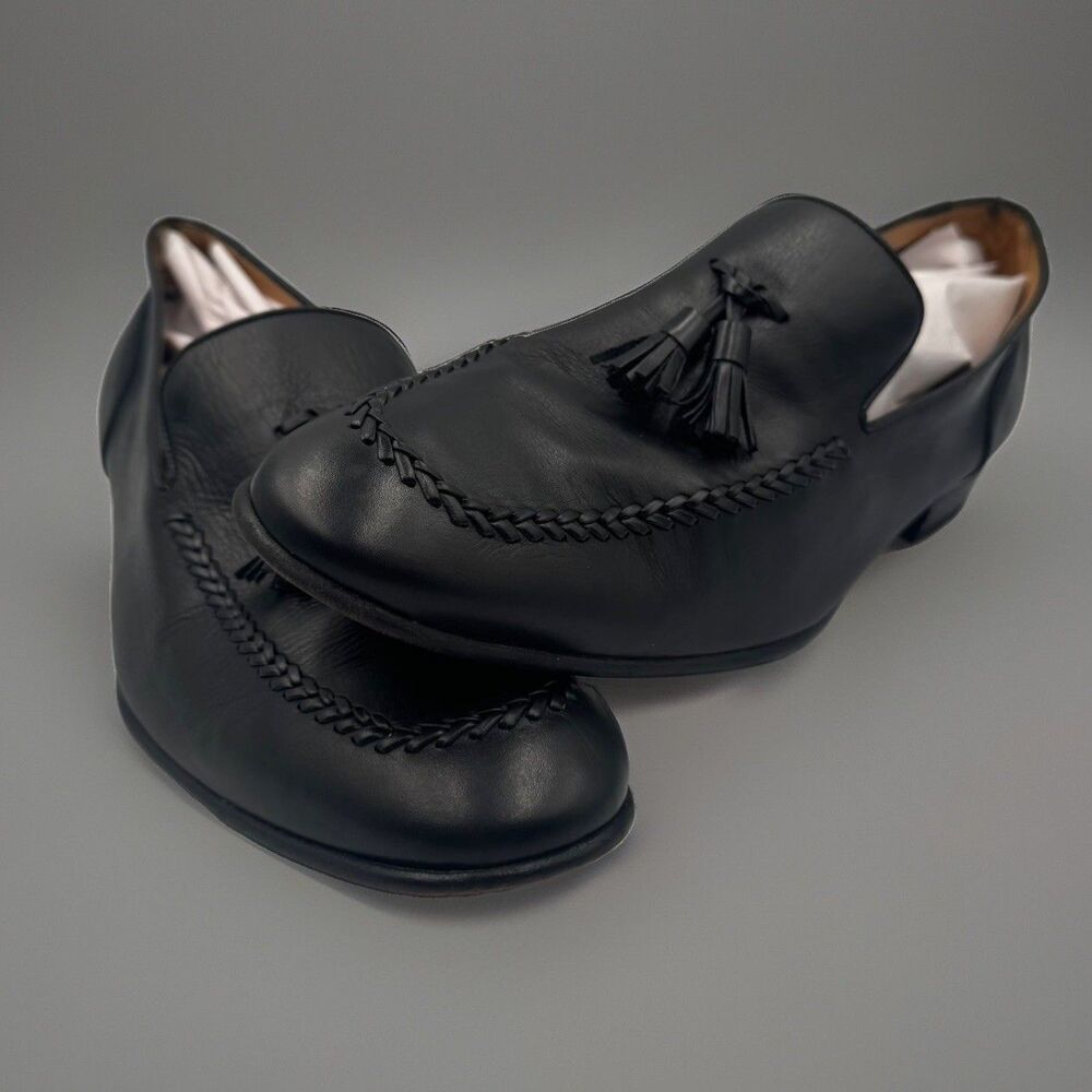 Mezlan Plinio Black Leather Tassel Loafers Men’s Size 11 M Spain Calf Skin